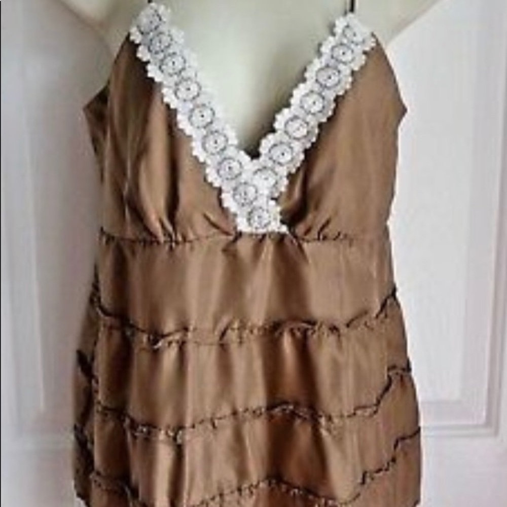 Luxe Arden B Silk brown cami top